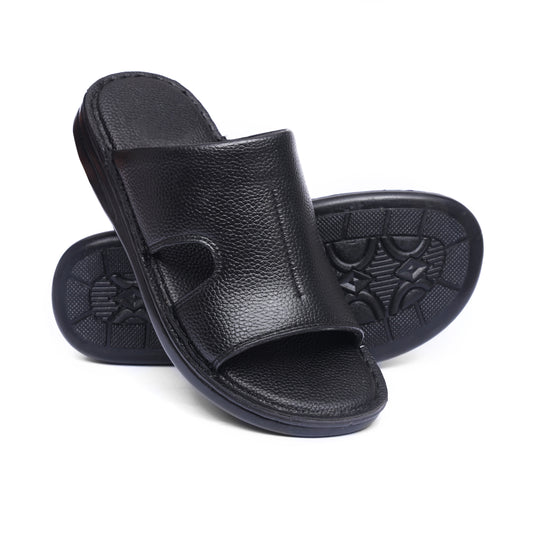 Hand Crafted Black Leather Chappal - T10