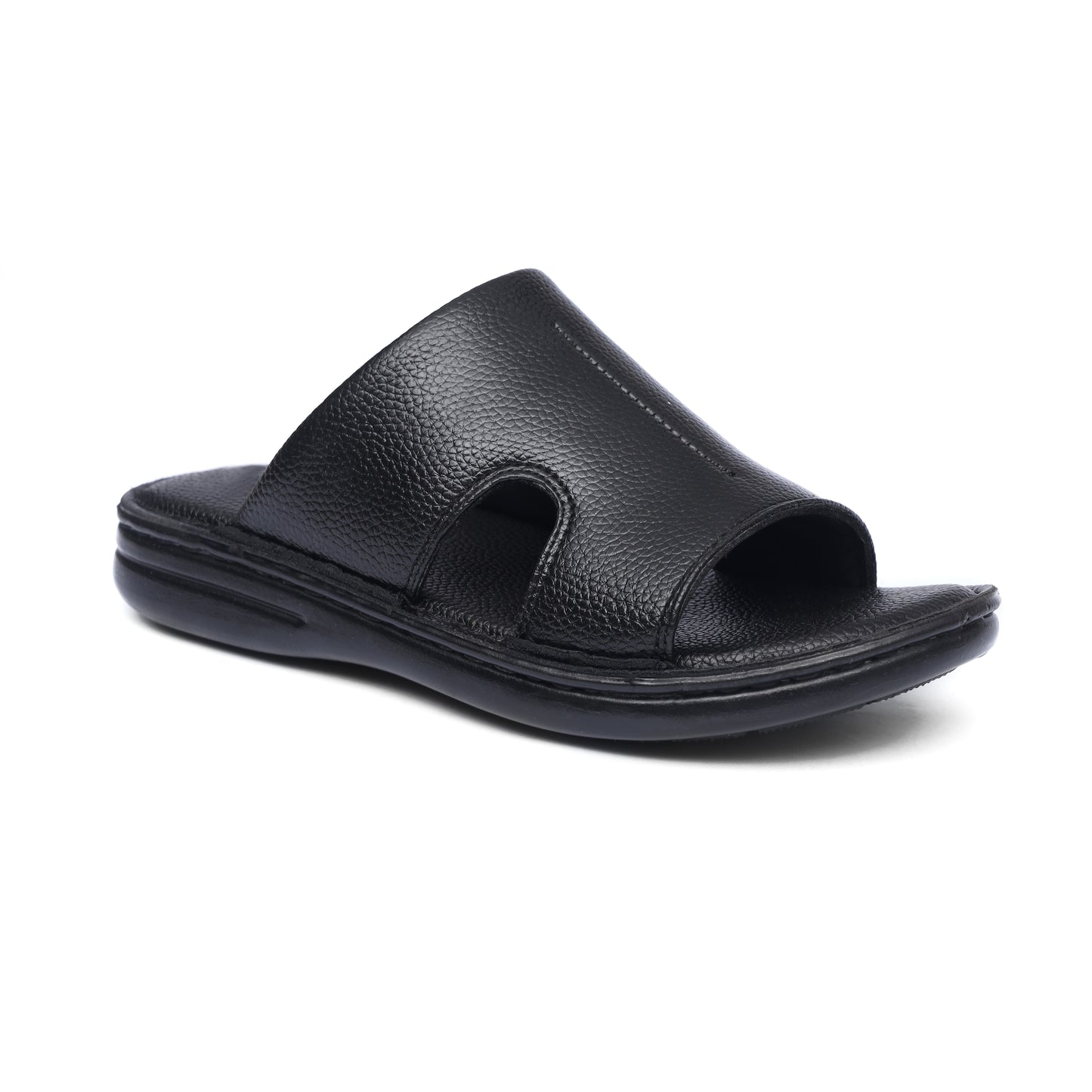 Hand Crafted Black Leather Chappal - T10