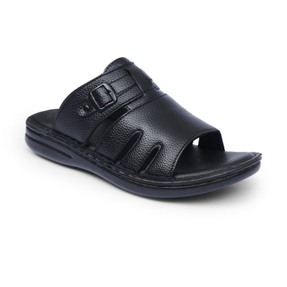 Hand Crafted Black Leather Chappal - T12