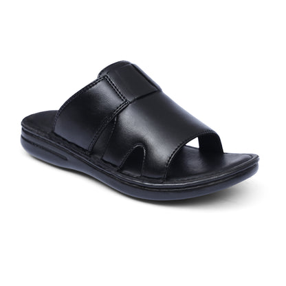 Hand Crafted Black Leather Chappal - T11