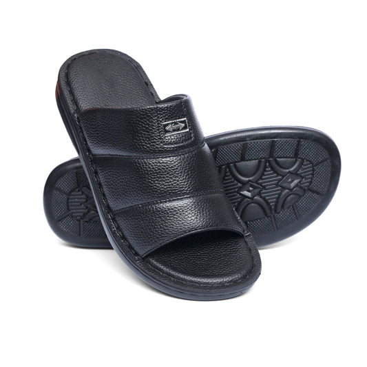 Hand Crafted Black Leather Chappal - T13