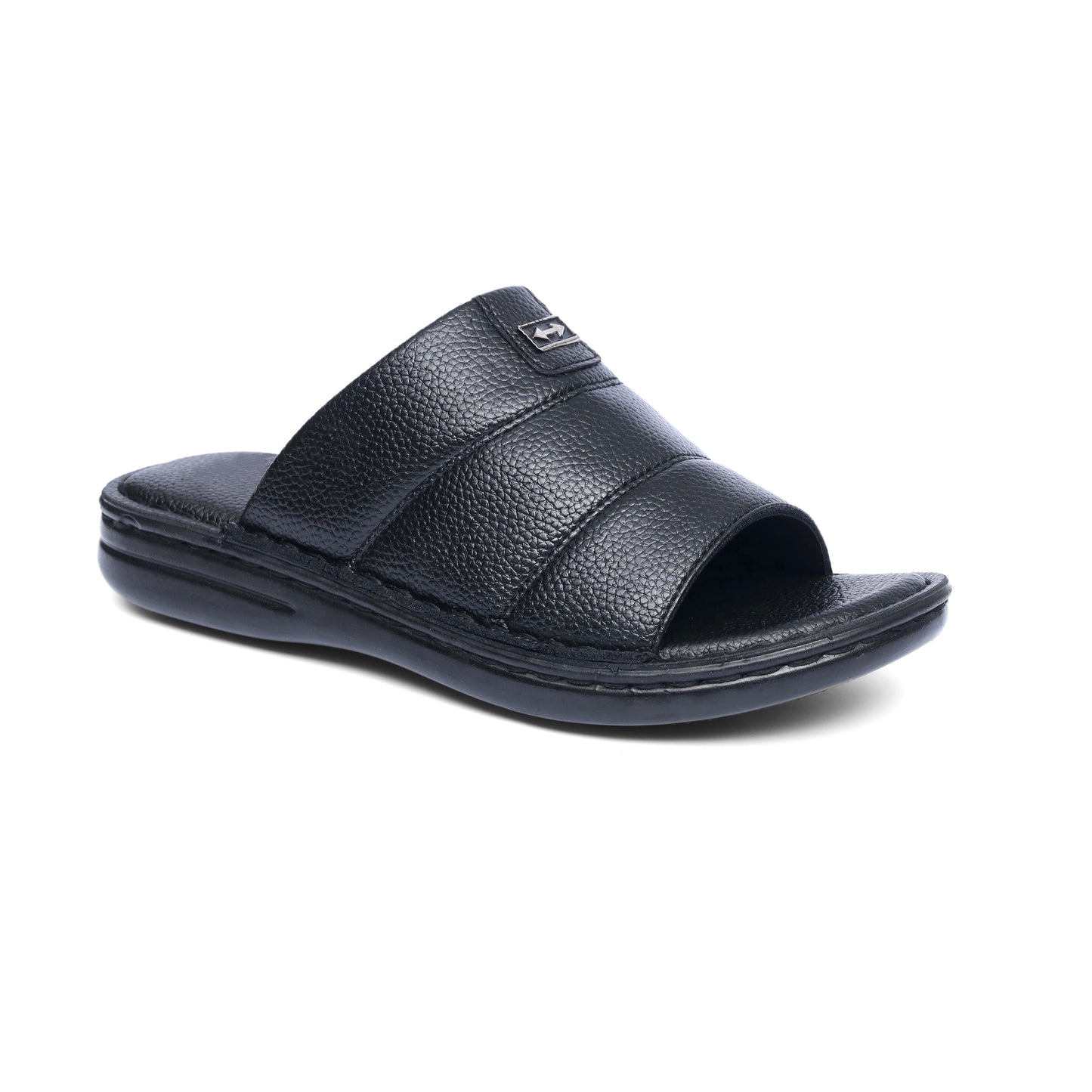 Hand Crafted Black Leather Chappal - T13